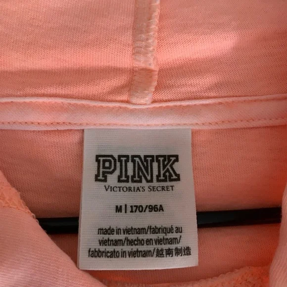 VS Pink Neon Orange Spring Summer Pull on Hoodie Women’s Clothing Top Shirt - Picture 4 of 8